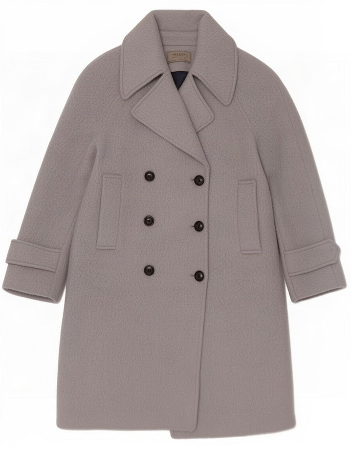Zara Womens Double Breasted Coat UK 10 Small Blue