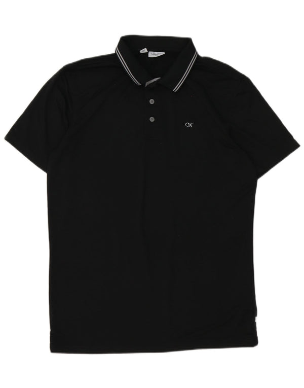 Calvin Klein Mens Polo Shirt Medium Black Polyester