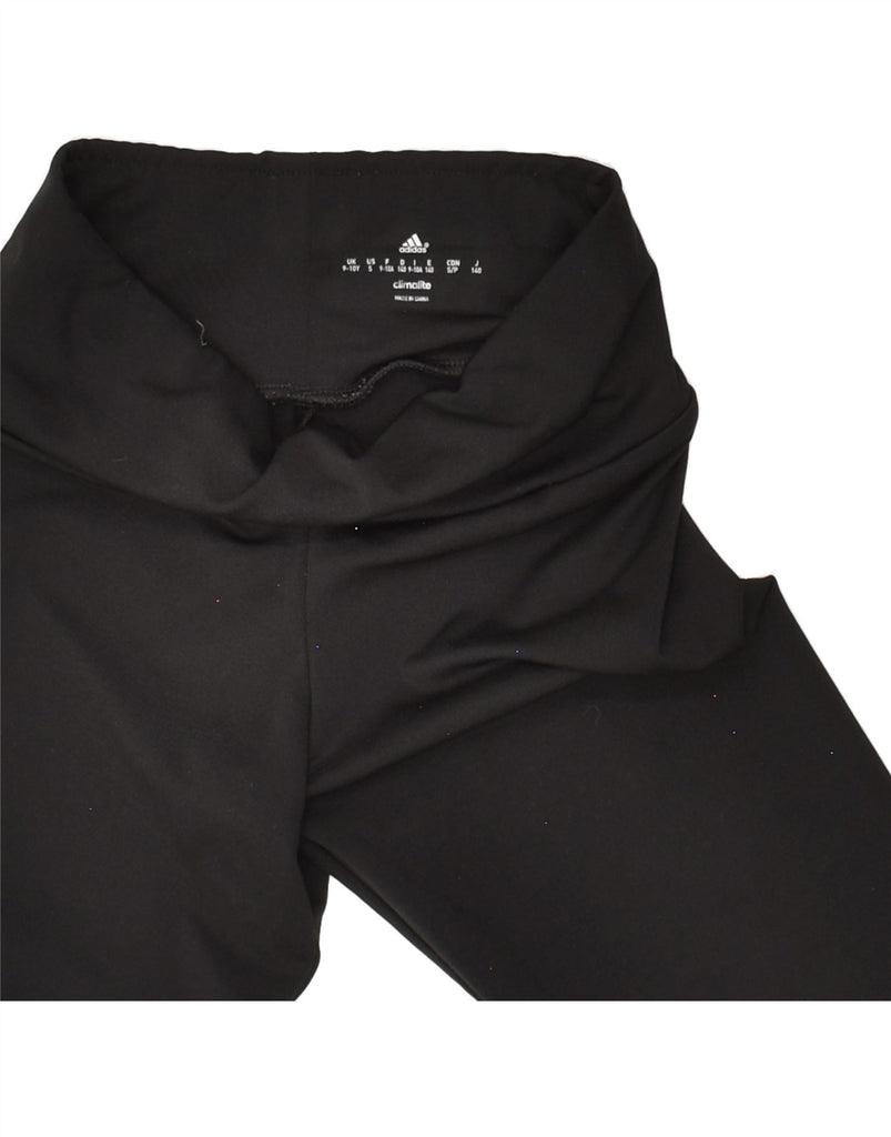 ADIDAS Girls Climalite Capri Leggings 9-10 Years Black Vintage Adidas and Second-Hand Adidas from Messina Hembry 