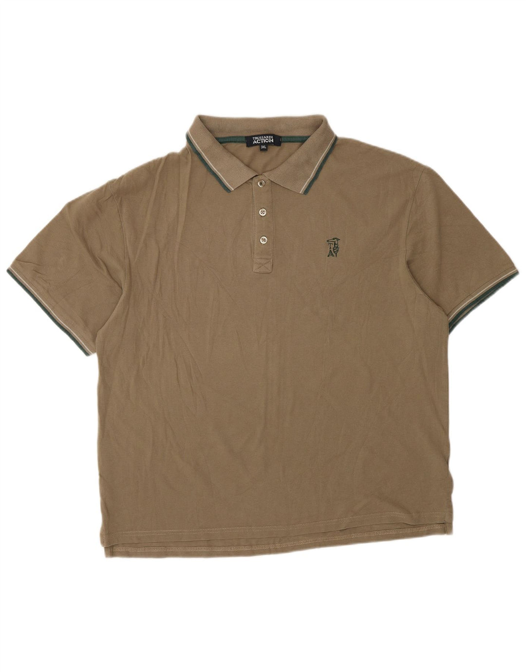 TRUSSARDI Mens Polo Shirt 3XL Brown Cotton