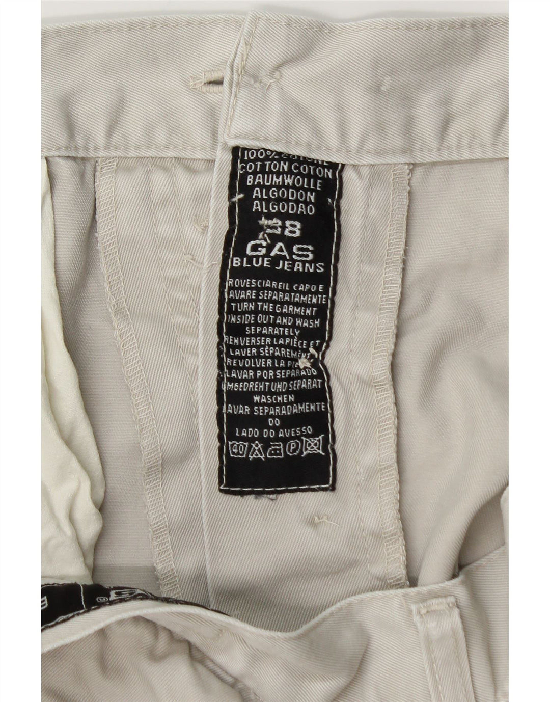 Gas Mens Straight Cargo Trousers W38 L30 Grey Cotton