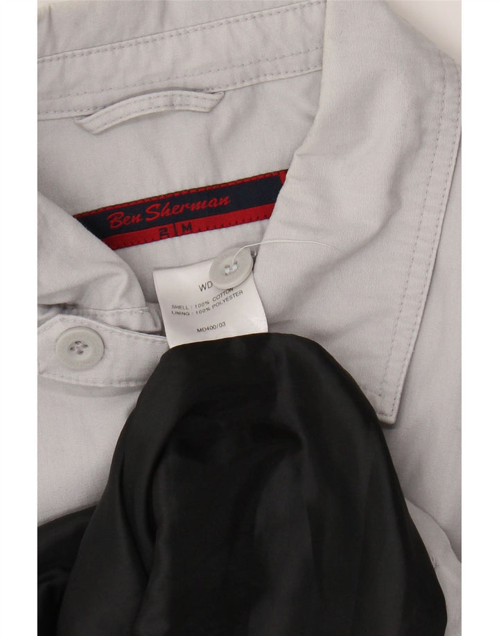 BEN SHERMAN Mens Bomber Jacket UK 38 Medium Grey Cotton