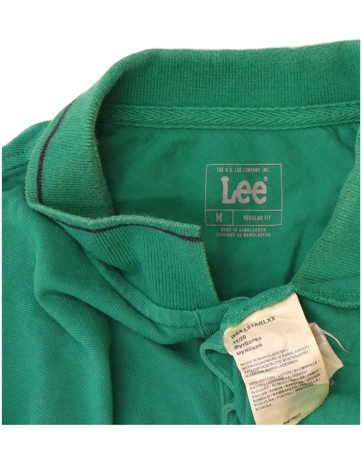 Lee Mens Regular Fit Polo Shirt Medium Green Cotton