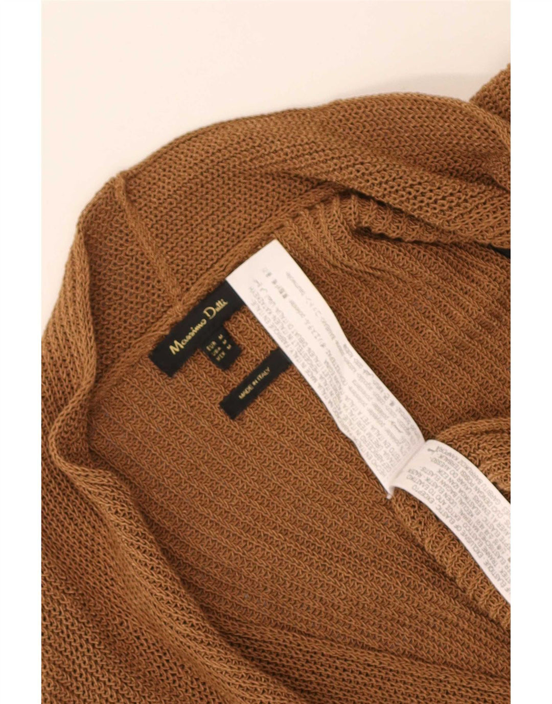 Massimo Dutti Womens Longline Cardigan Sweater UK 14 Medium Brown Polyester