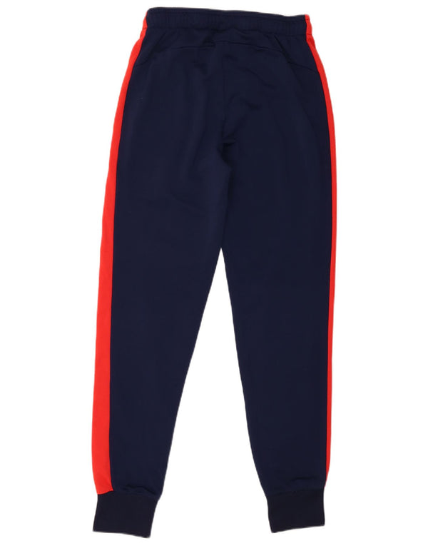Puma Mens Graphic Tracksuit Trousers Joggers Small Navy Blue Colourblock