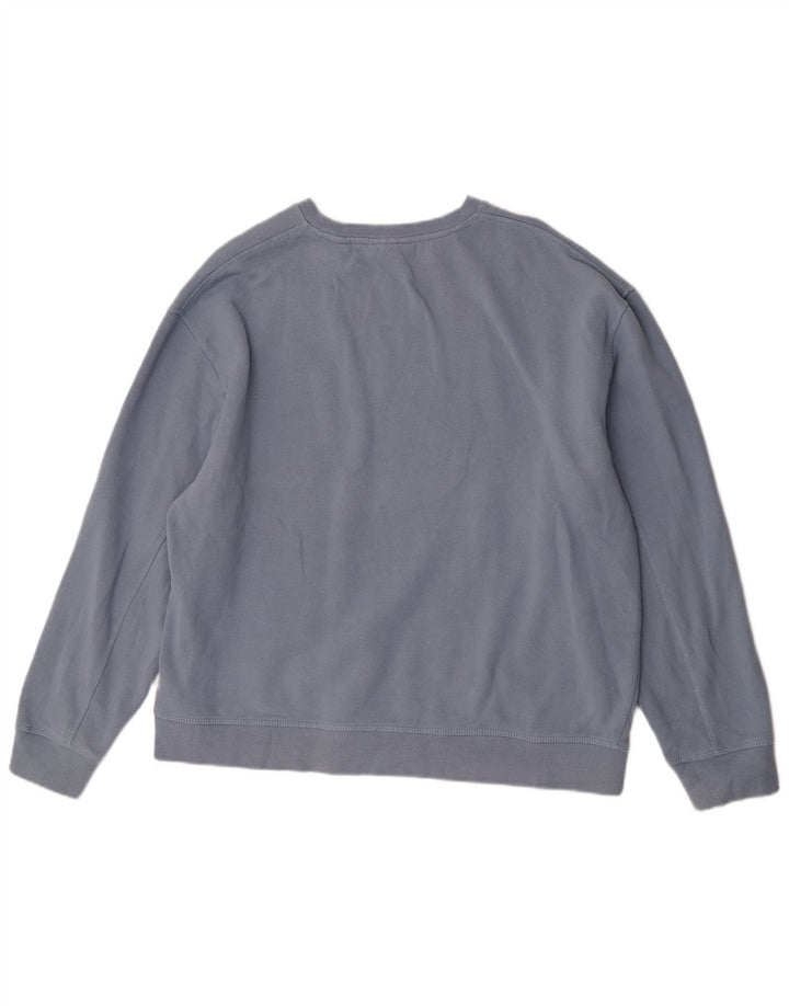 Topshop Womens Oversized Sweatshirt Jumper UK 16 Large Blue Cotton