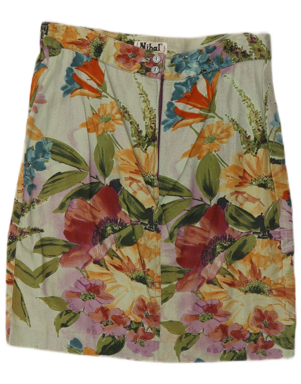 Vintage Womens Straight Skirt IT 46 Large W30 Multicoloured Floral