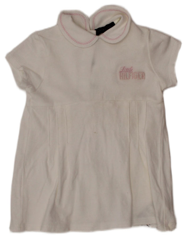 TOMMY HILFIGER Baby Girls Graphic A-Line Dress 6-9 Months White Cotton