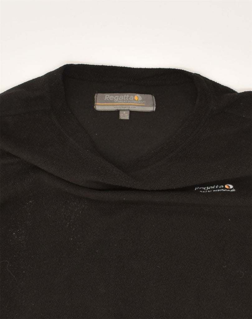 REGATTA Mens Fleece Jumper Small Black Polyester | Vintage Regatta | Thrift | Second-Hand Regatta | Used Clothing | Messina Hembry 