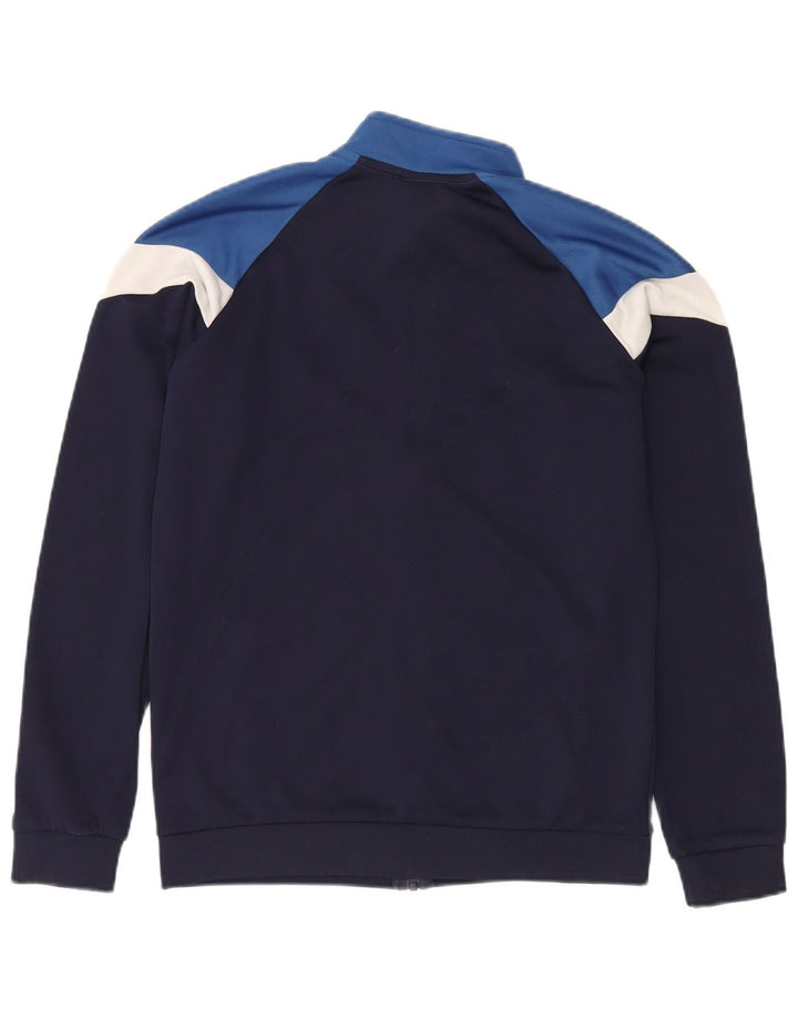 PUMA Boys Tracksuit Top Jacket 15-16 Years Navy Blue Colourblock Polyester