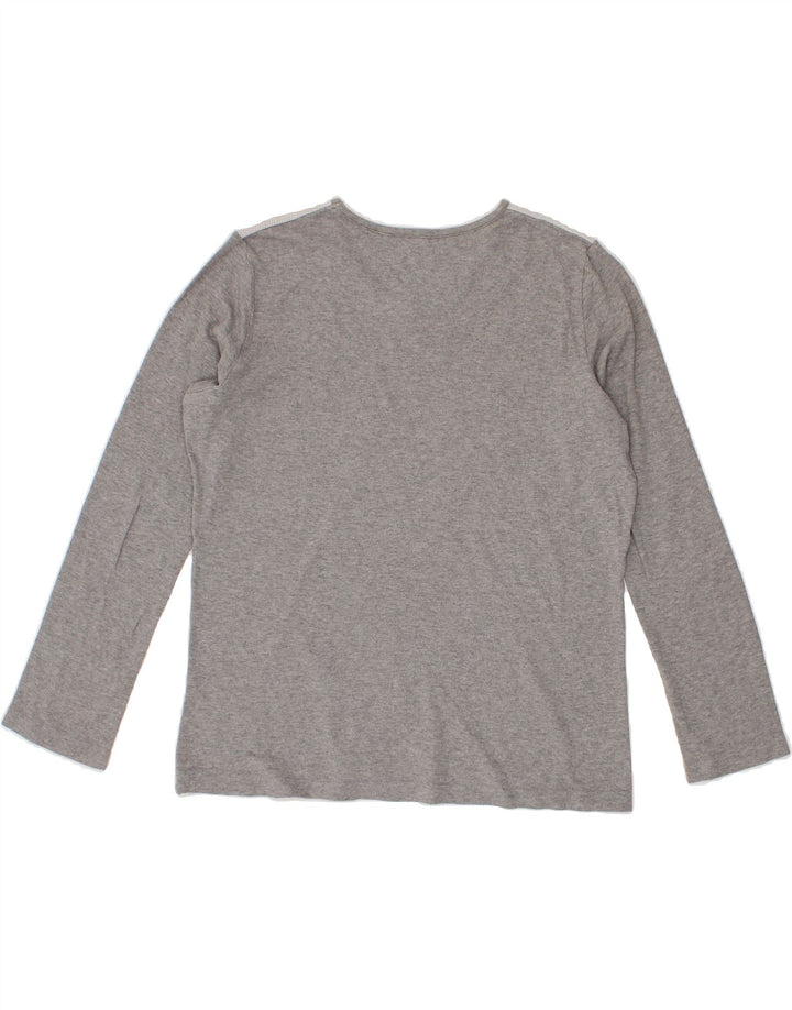 FILA Womens Graphic Top Long Sleeve UK 14 Large Grey Colourblock Vintage Fila and Second-Hand Fila from Messina Hembry 