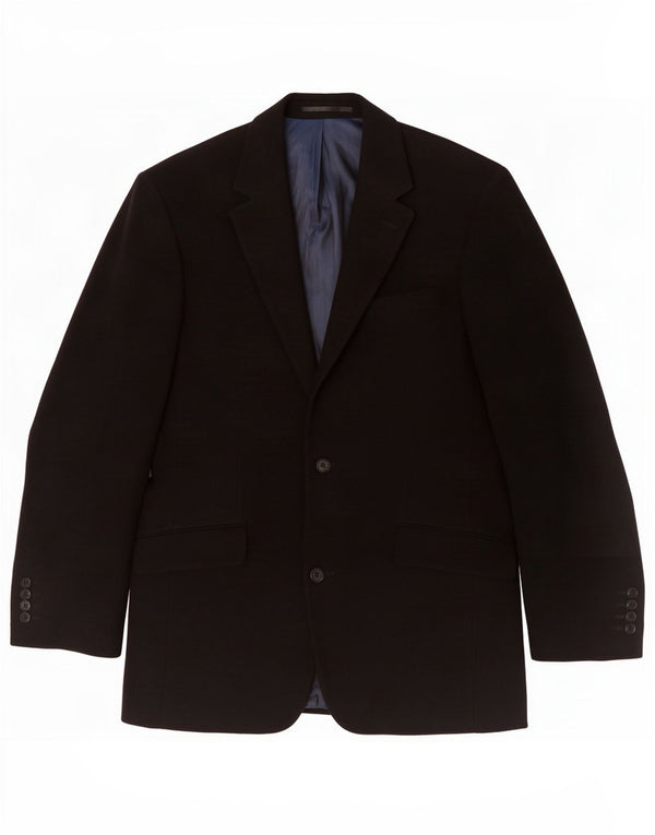 Daniel Hechter Mens 2 Button Blazer Jacket UK 38 Medium Black Cotton
