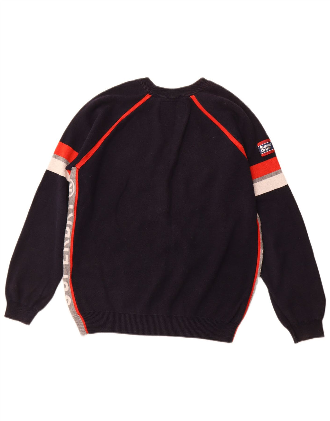 SUPERDRY Womens Crew Neck Jumper Sweater UK 14 Medium Navy Blue