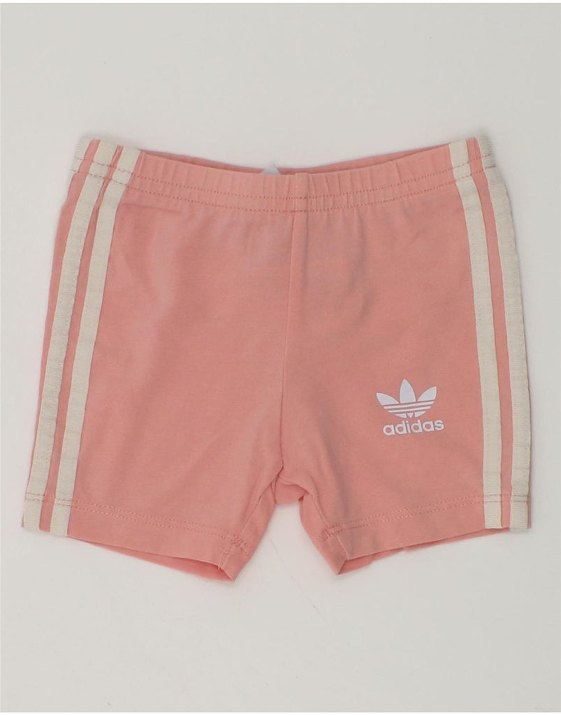 ADIDAS Baby Girls Graphic Sport Shorts 6-9 Months Pink Cotton | Vintage Adidas | Thrift | Second-Hand Adidas | Used Clothing | Messina Hembry 