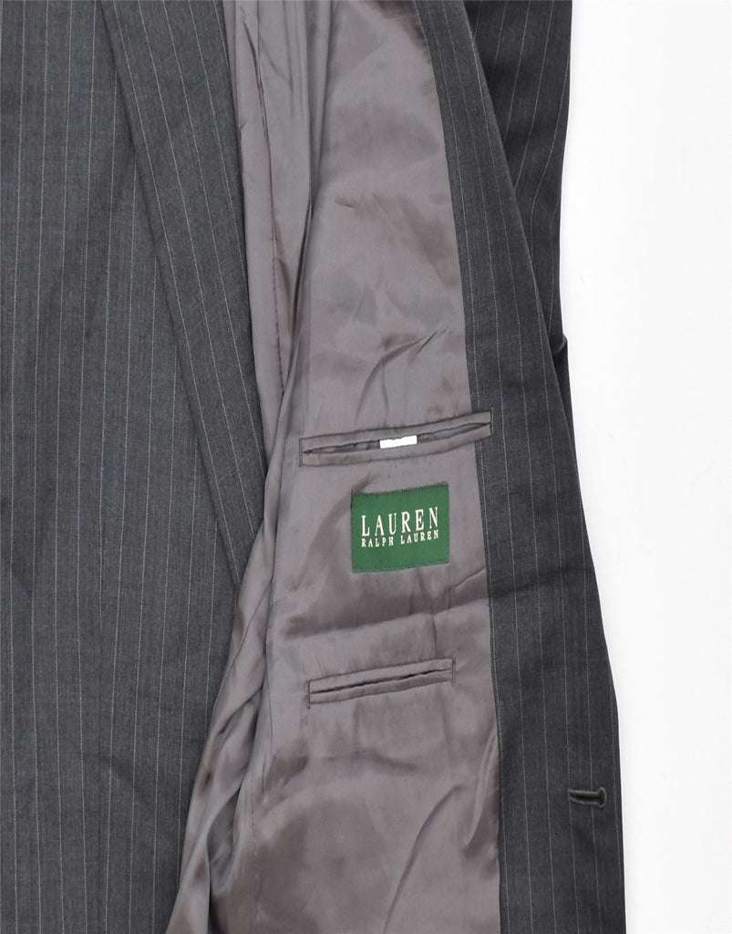 RALPH LAUREN Mens 2 Button Blazer Jacket UK 42 XL Grey Pinstripe Wool | Vintage | Thrift | Second-Hand | Used Clothing | Messina Hembry 