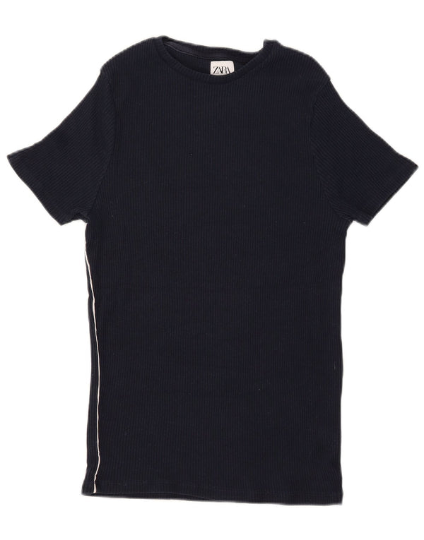 Zara Mens T-Shirt Top Medium Navy Blue