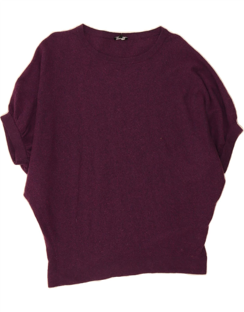 JAEGER Womens Oversized Crew Neck Jumper Sweater UK 14 Medium Purple Vintage Jaeger and Second-Hand Jaeger from Messina Hembry 