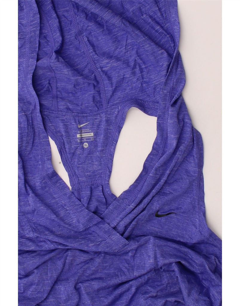 NIKE Womens Big & Tall Loose Fit Hooded Vest Top UK 18 XL Purple Polyester Vintage Nike and Second-Hand Nike from Messina Hembry 