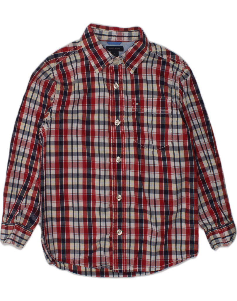 TOMMY HILFIGER Boys Shirt 4-5 Years Red Check Cotton | Vintage Tommy Hilfiger | Thrift | Second-Hand Tommy Hilfiger | Used Clothing | Messina Hembry 