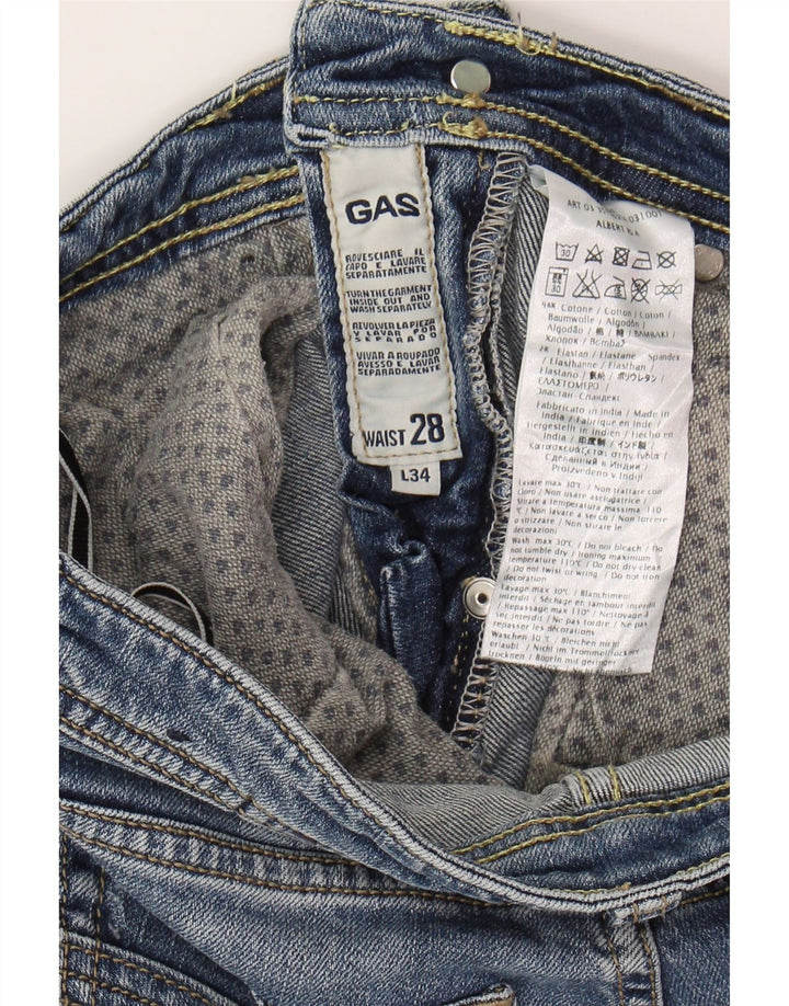 GAS Womens Albert Slim Jeans W28 L28 Blue Cotton