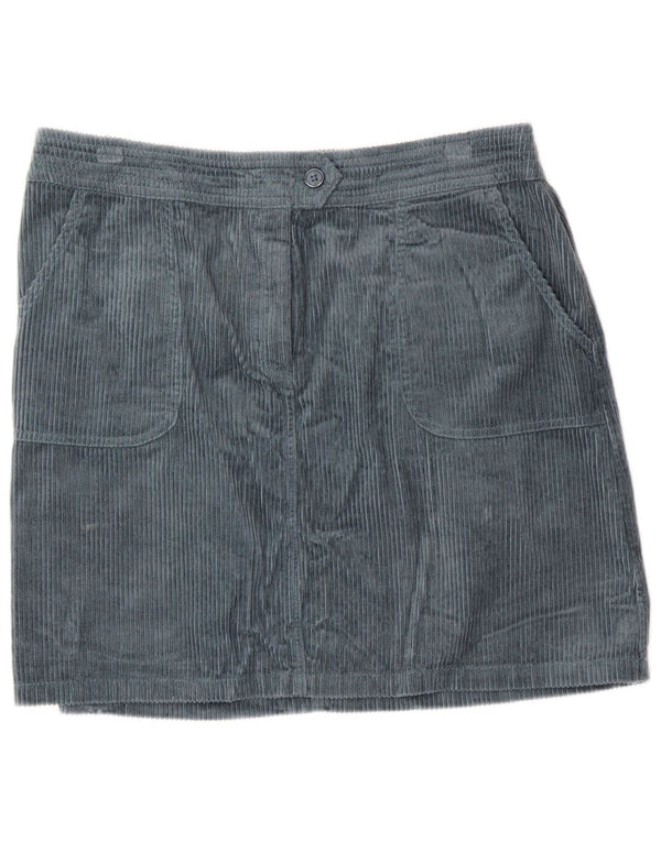 MONSOON Womens Corduroy Skirt UK 16 Large W34 Green Cotton