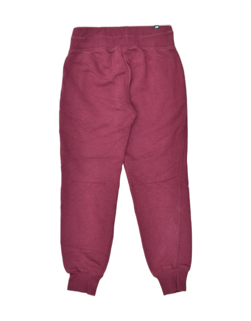 NEW BALANCE Boys Tracksuit Trousers Joggers 7-8 Years XS Burgundy Cotton | Vintage New Balance | Thrift | Second-Hand New Balance | Used Clothing | Messina Hembry 