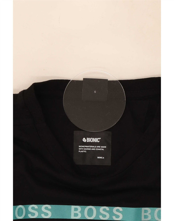 Hugo Boss Mens Graphic T-Shirt Top Small Black Cotton