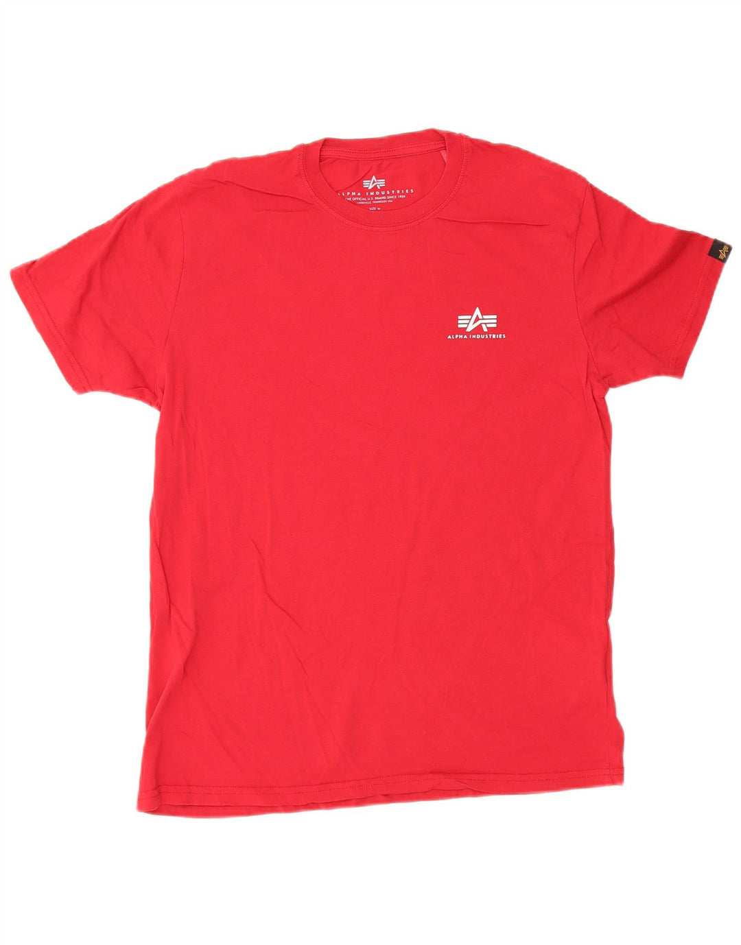 Alpha Industries Mens T-Shirt Top Medium Red Cotton
