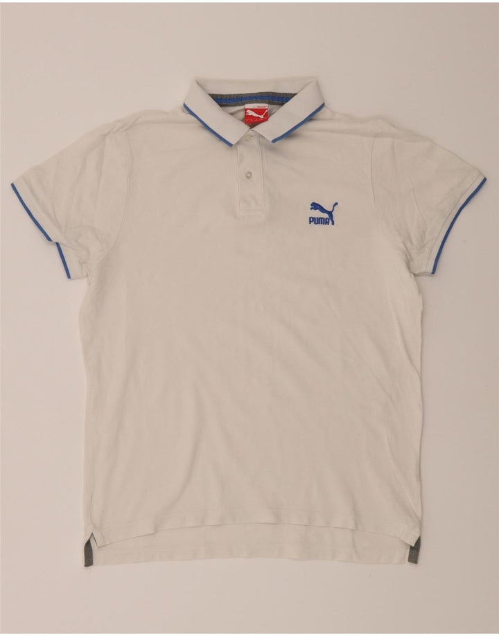PUMA Mens Polo Shirt Large White Vintage Puma and Second-Hand Puma from Messina Hembry 