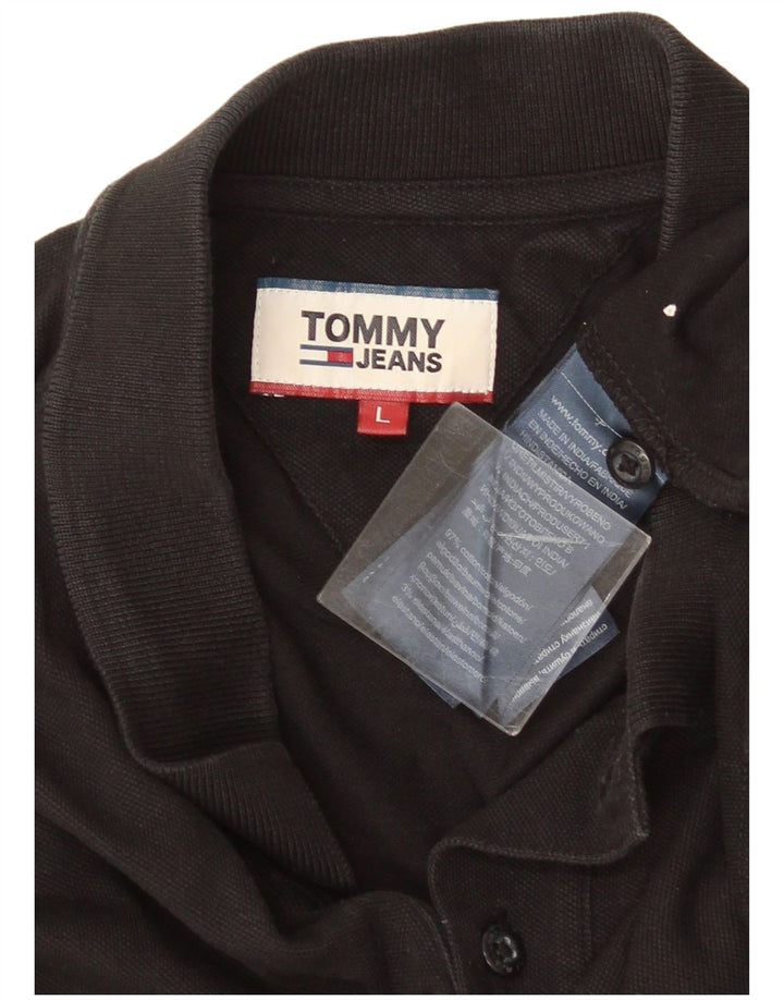 Tommy Hilfiger Mens Polo Shirt Large Black Cotton