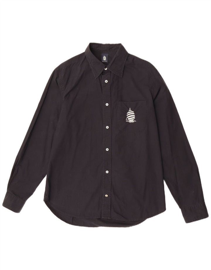 Marina Yachting Mens Shirt Size 42 Large Black Cotton