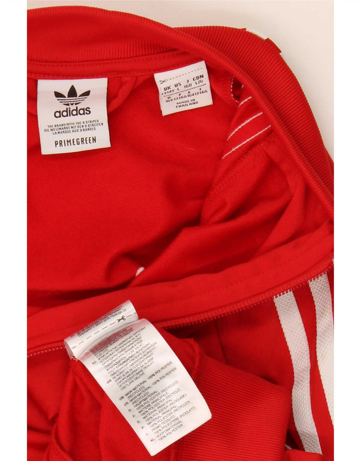 Adidas Girls Tracksuit Top Jacket 13-14 Years Red Polyester