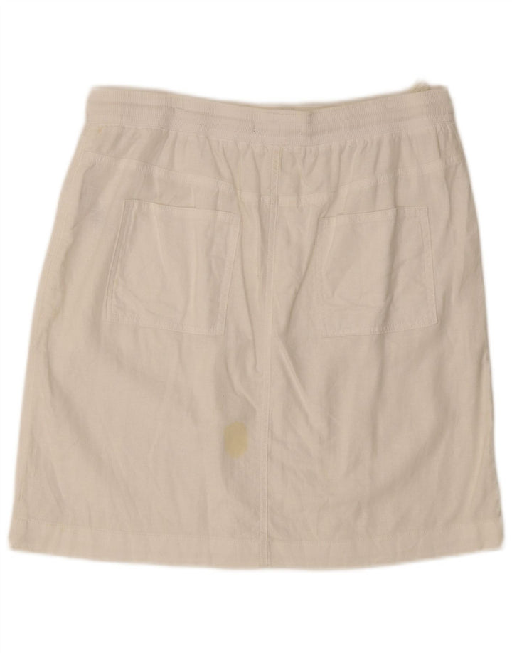 Marks & Spencer Womens Straight Skirt UK 14 Large W32 White Flax