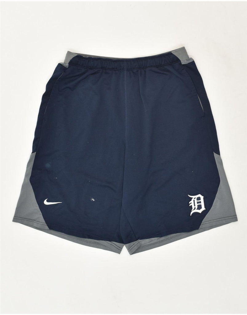 NIKE Mens Dri Fit Sport Shorts XL Navy Blue Colourblock Polyester | Vintage Nike | Thrift | Second-Hand Nike | Used Clothing | Messina Hembry 