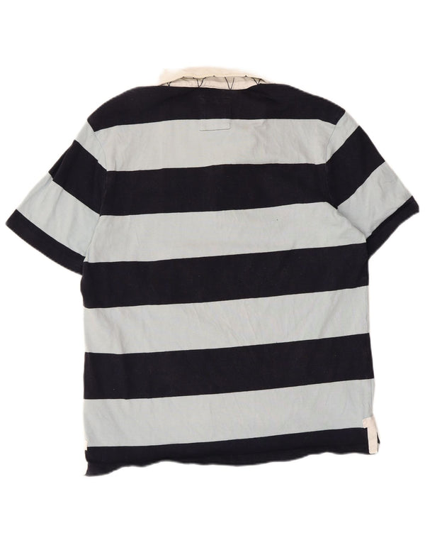 Crew Clothing Mens Rugby Polo Shirt Small Blue Striped Cotton