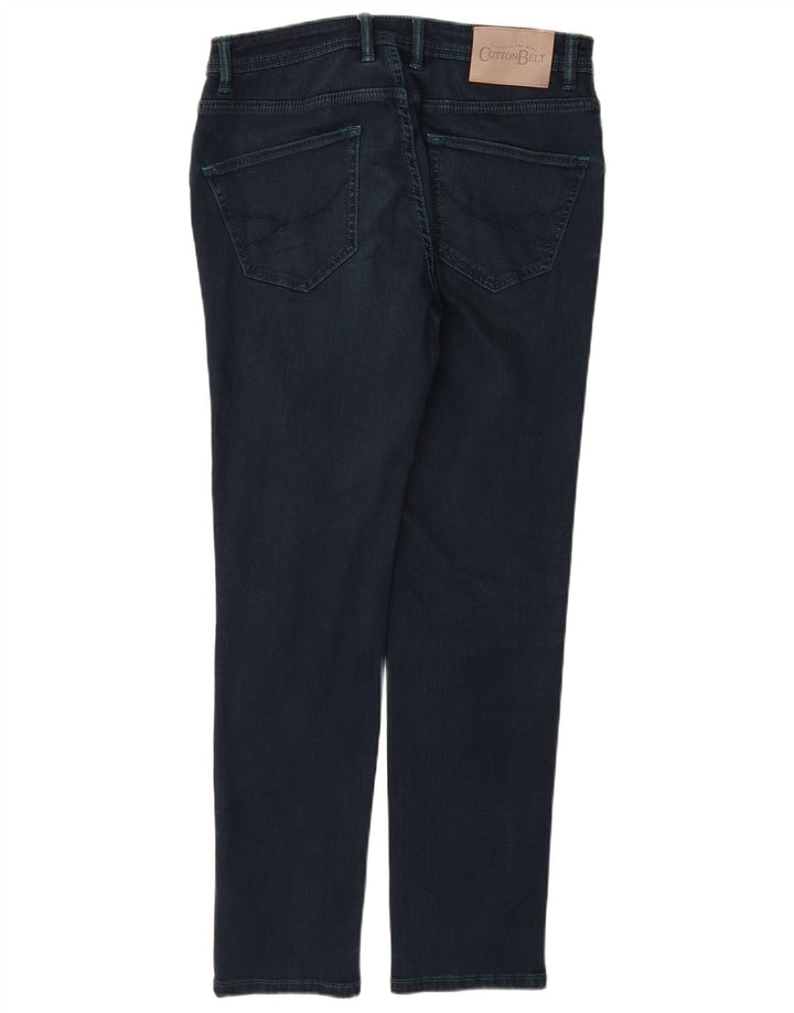 COTTON BELT Mens Slim Jeans W34 L31 Navy Blue Cotton