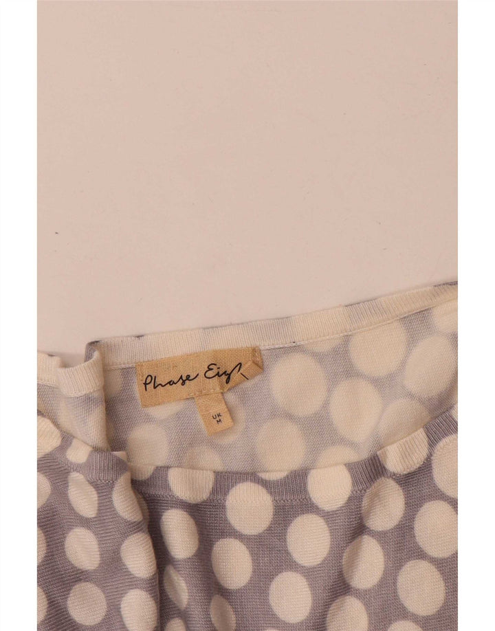 Phase Eight Womens Asymmetric Blouse Top UK 14 Medium Purple Spotted