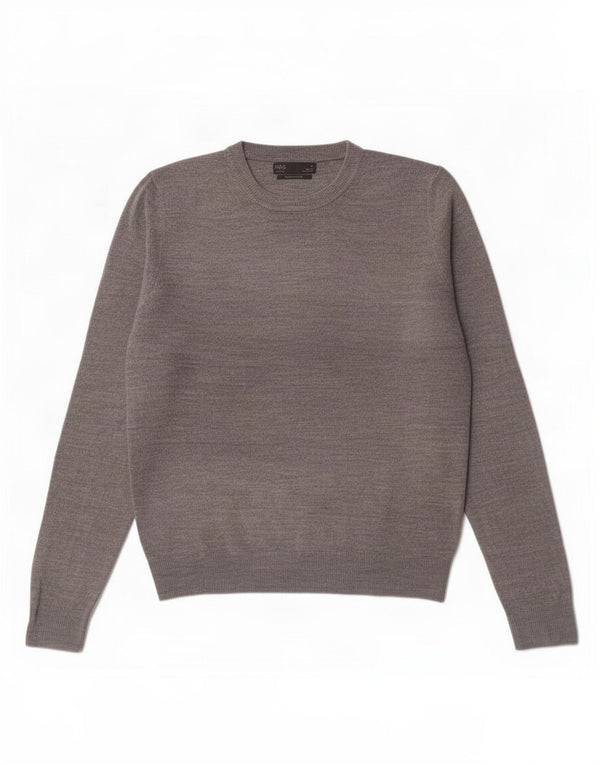 Marks & Spencer Mens Boat Neck Jumper Sweater Medium Grey Acrylic
