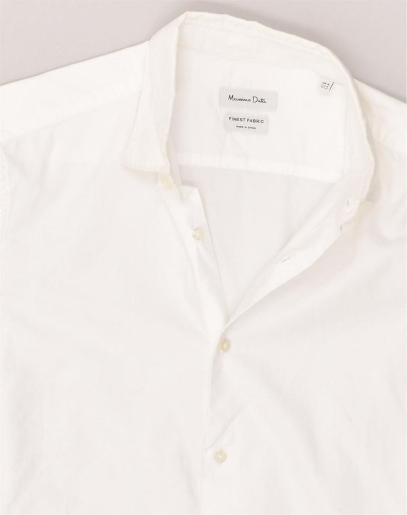 MASSIMO DUTTI Mens Shirt Medium White Cotton | Vintage Massimo Dutti | Thrift | Second-Hand Massimo Dutti | Used Clothing | Messina Hembry 