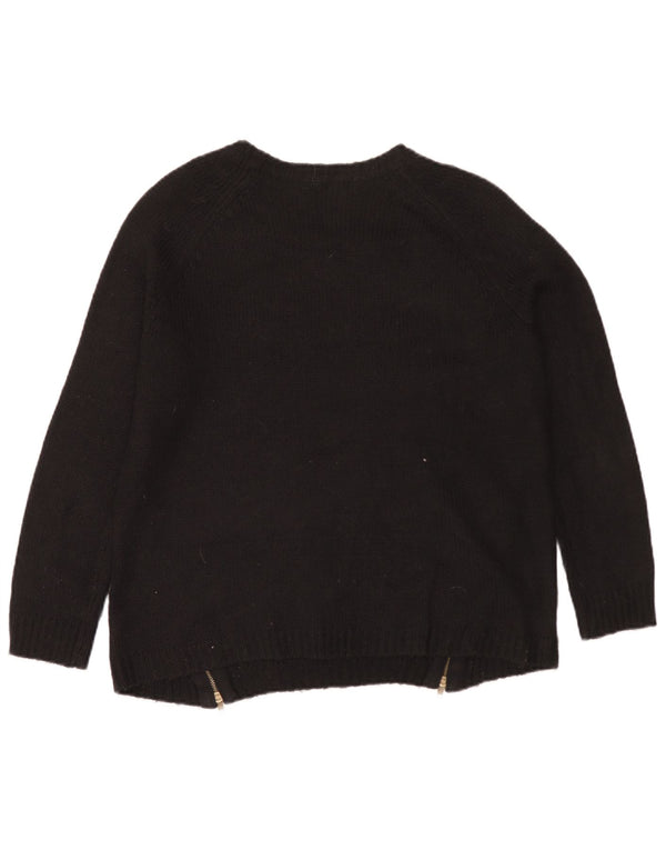 Marks & Spencer Womens Boat Neck Jumper Sweater UK 16 Large Black Acrylic