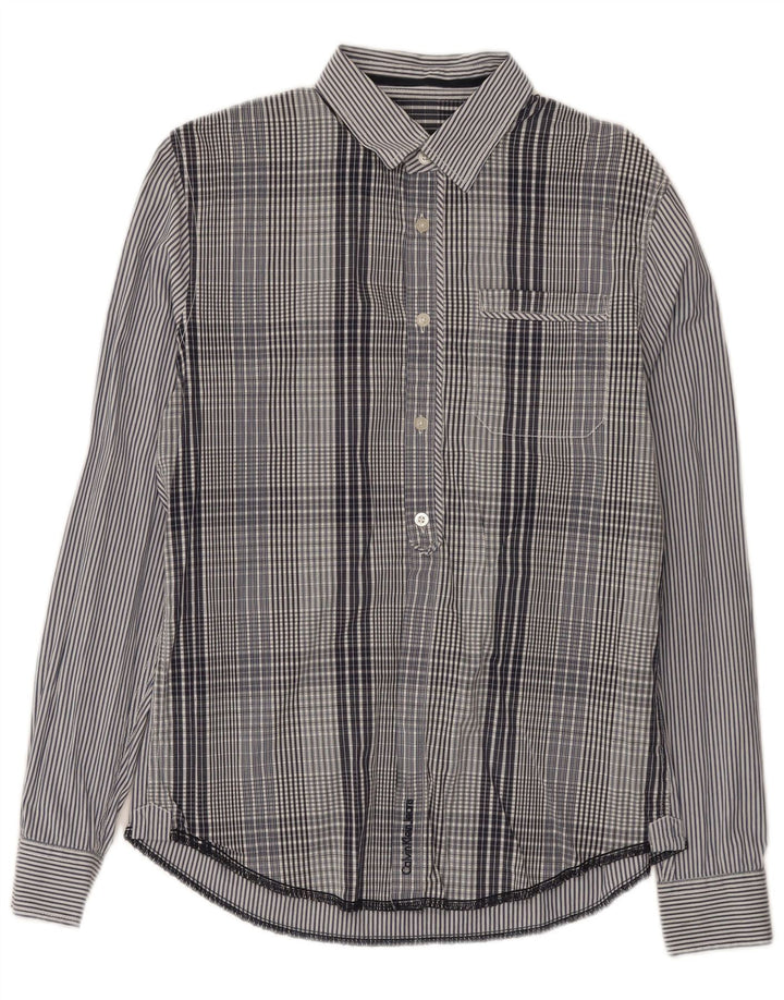 Calvin Klein Jeans Mens Shirt Medium Blue Check Cotton