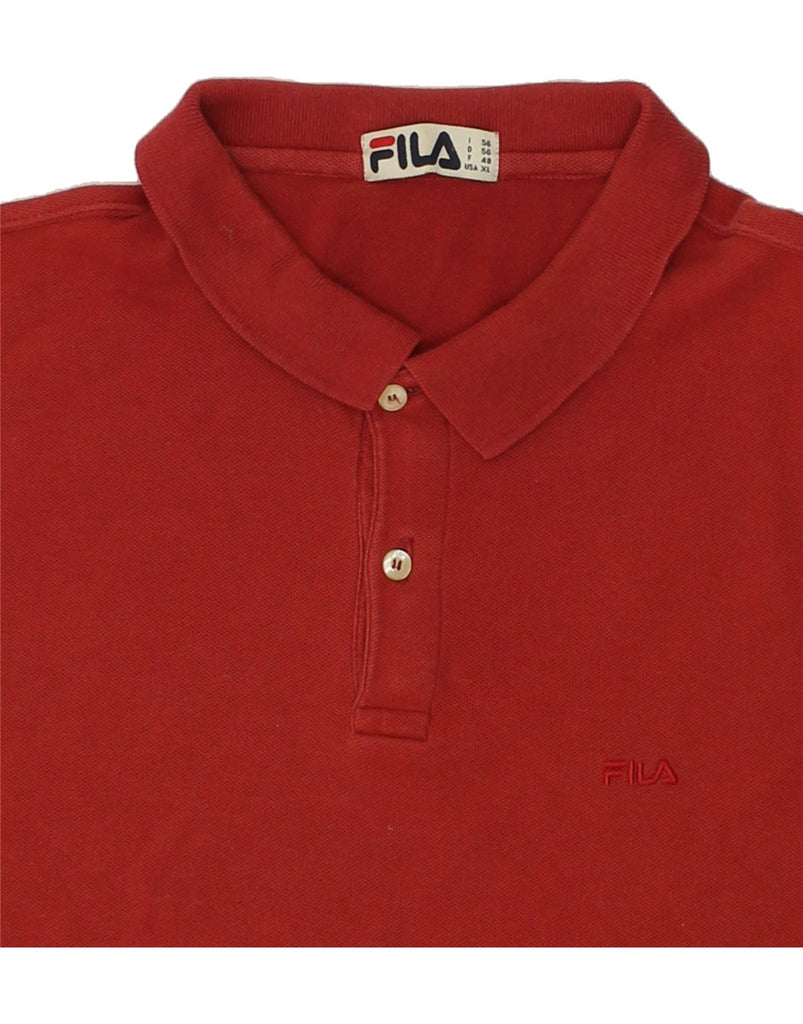FILA Mens Polo Shirt IT 56 XL Red Cotton | Vintage Fila | Thrift | Second-Hand Fila | Used Clothing | Messina Hembry 