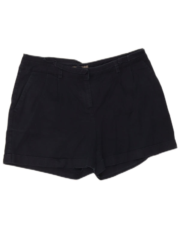 Oasis Womens Pegged Chino Shorts UK 12 Medium W34 Navy Blue Cotton