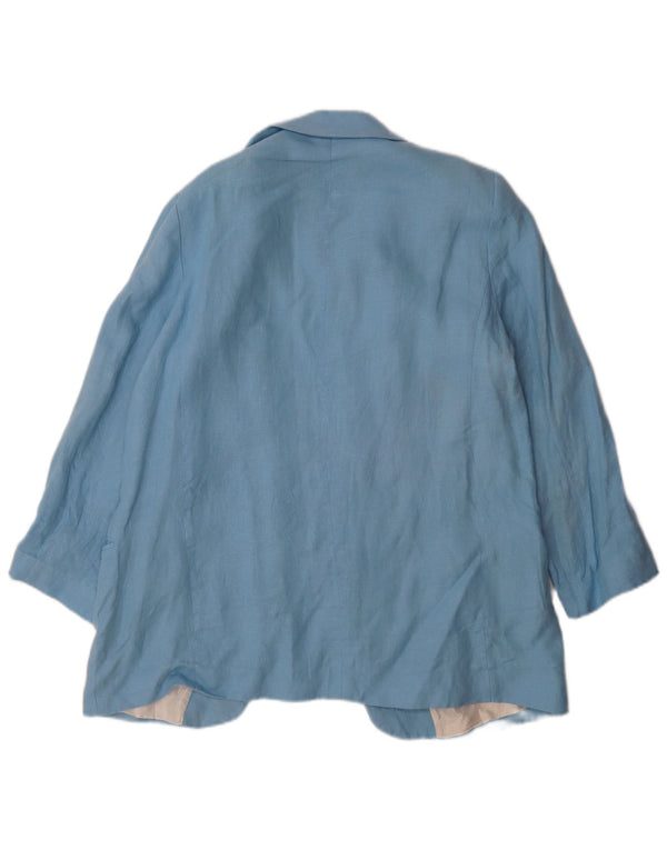 Zara Womens Open Blazer Jacket UK 18 XL Blue