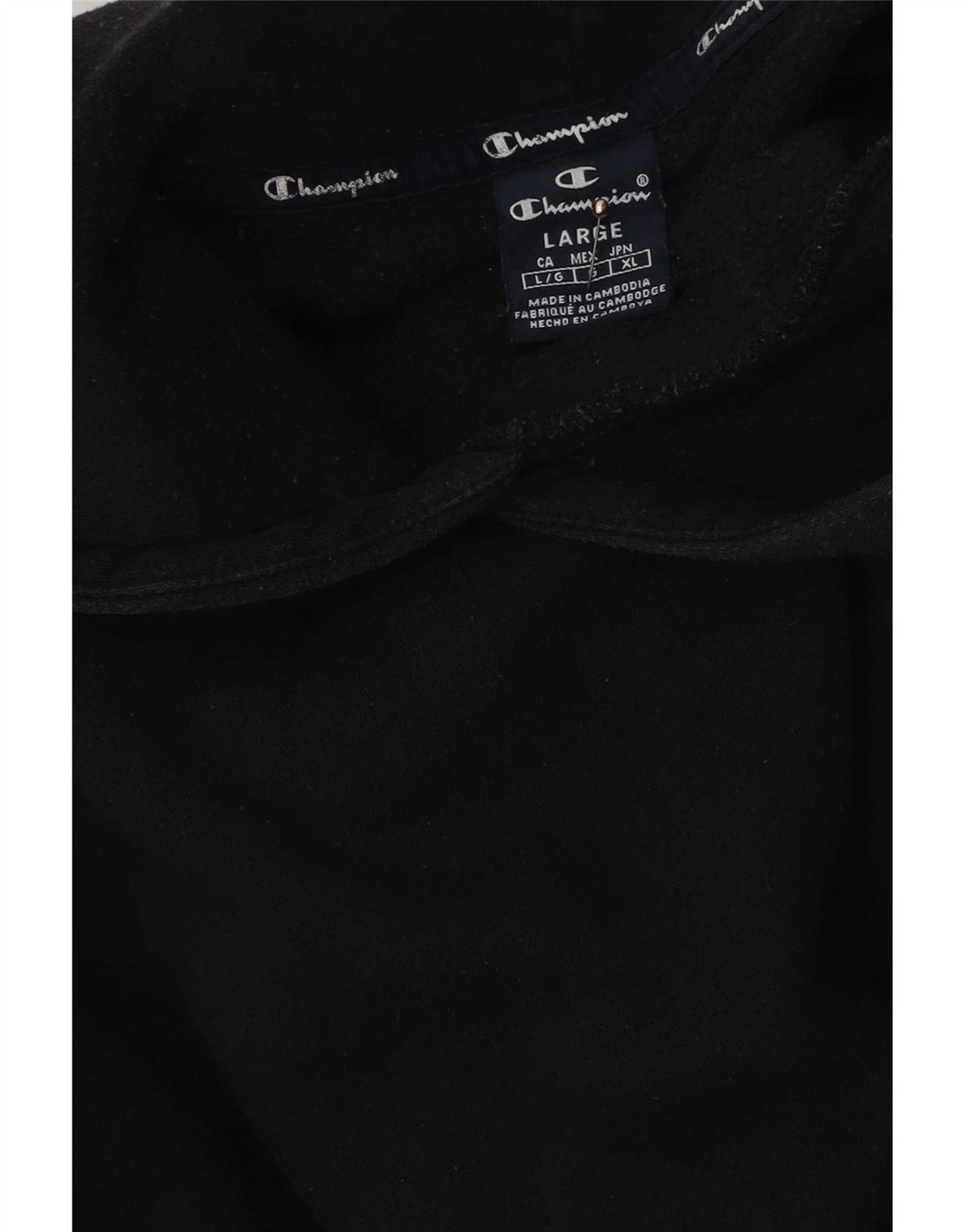 Champion Mens Hoodie Jumper Large Black