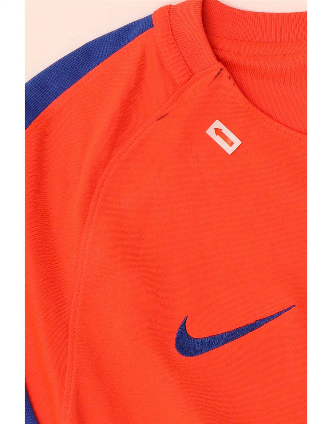 Nike Mens Barcelona Graphic T-Shirt Top Large Orange Colourblock Polyester