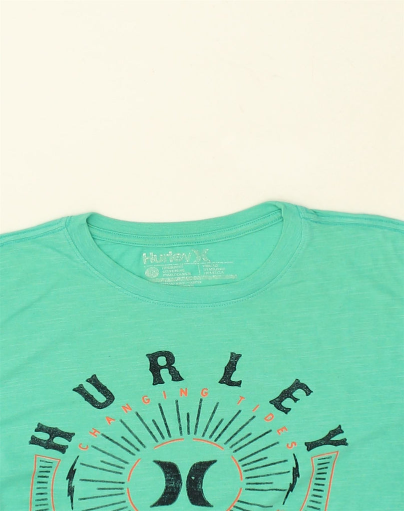 HURLEY Mens Premium Fit Graphic T-Shirt Top Large Turquoise Cotton | Vintage Hurley | Thrift | Second-Hand Hurley | Used Clothing | Messina Hembry 