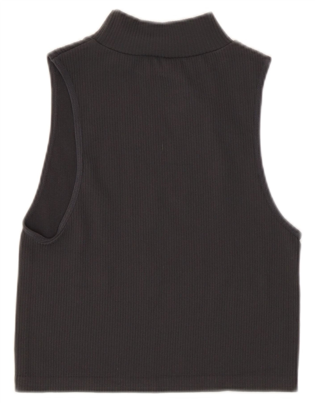 Zara Womens Crop Vest Top UK 12 Medium Grey Polyamide