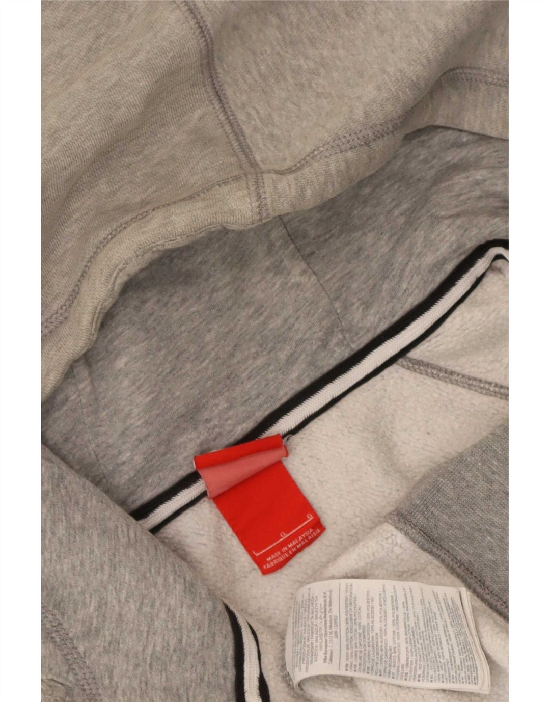 Nike Mens Graphic Zip Hoodie Sweater Large Grey Cotton