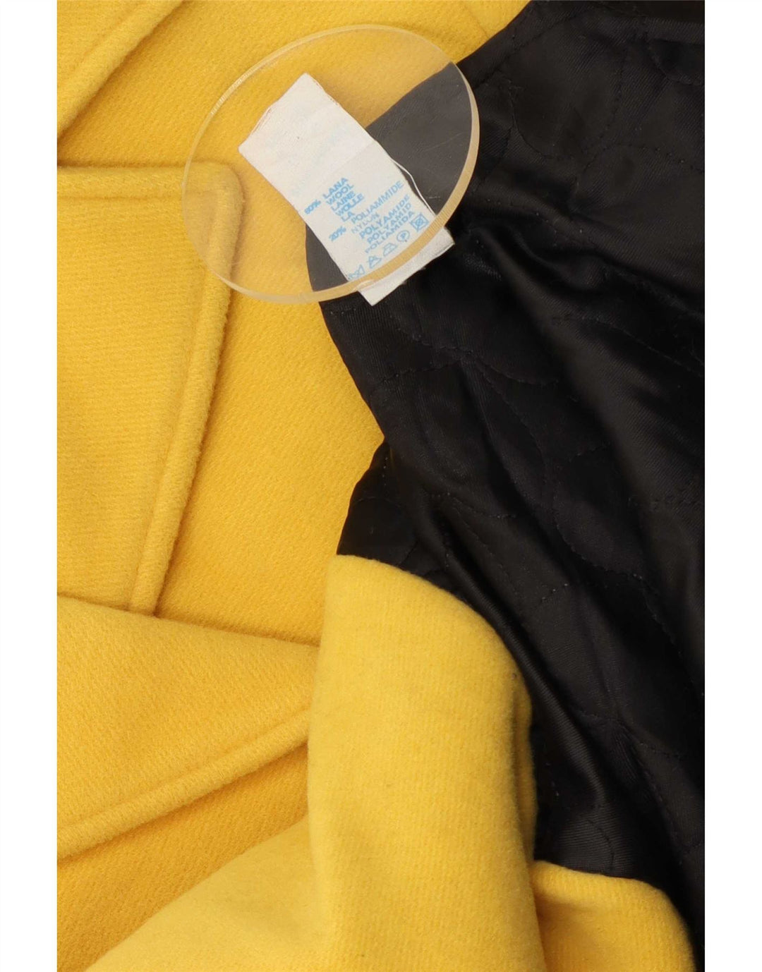 Mona Lisa Womens Pea Coat UK 12 Medium Yellow Wool